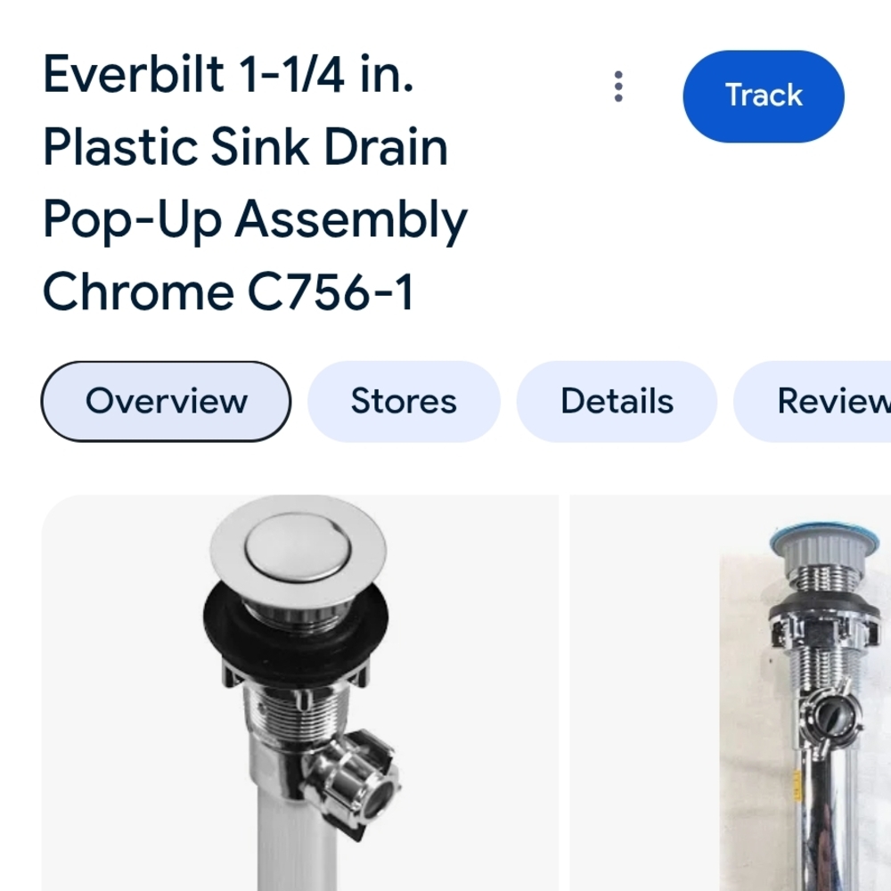 Chrome Sink Drain Pop-Up Assembly